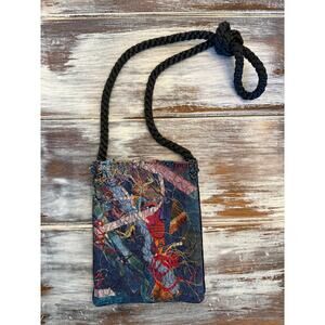 Colorful Beaded Shoulder Bag with Braided Strap